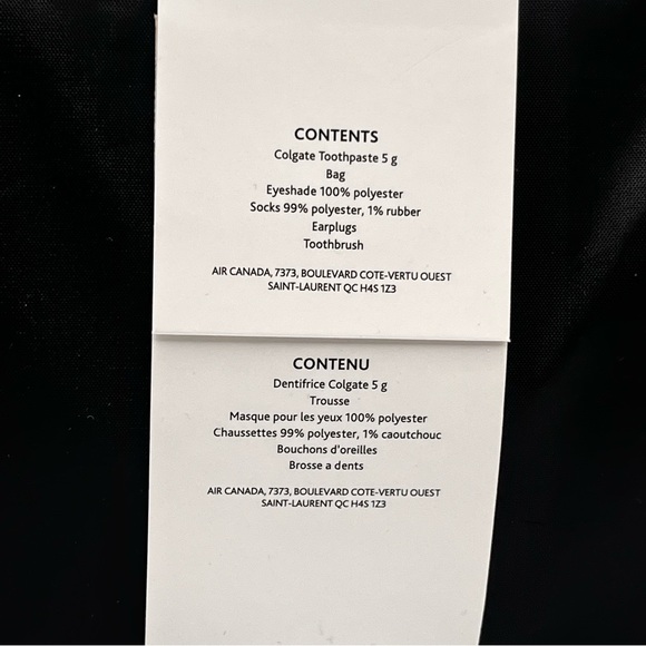 BRAND NEW AIR CANADA REUSABLE TOTE WITH TRAVEL ESSENTIALS - Picture 3 of 4